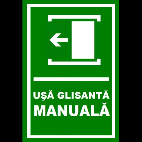 Placuta pentru usa manuala glisanta sprea stanga